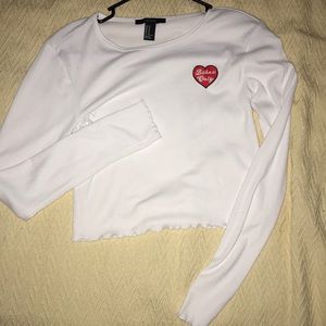 White long sleeve crop top